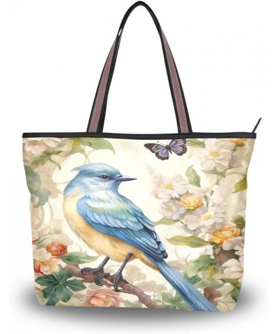 Women Tote Bags Spring Bird Flowers Floral Butterfly Top Handle Satchel Handbags Shoulder Bag for Shopping 20847472 Spring Bi...