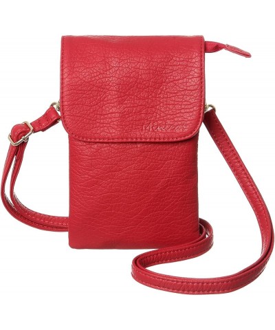 Roomy Pockets Small Crossbody Bags Cell Phone Wallet Purses for Women Red $14.89 Crossbody Bags