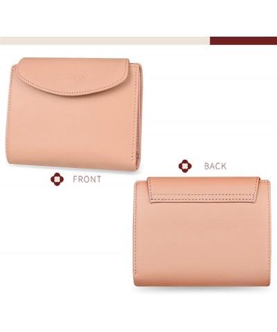 Womens Wallet Genuine Leather Compact Tri-Fold Purse Credit Card Holder with ID Window (Pink) pink $16.88 Wallets