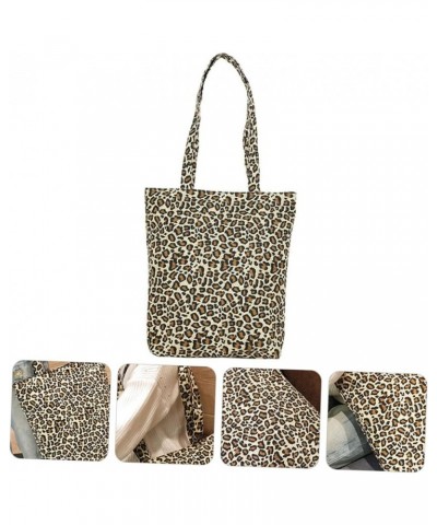 2 Pcs Leopard Canvas Bag Handbags Shoulder Bag Fashion Leopard Women Bag Leopard Bag Leopard Shopping Yellow $8.63 Totes