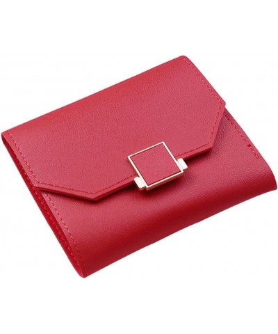 Women Wallet High Capacity Buckle Folding Women Wallet Credit Card Holder Leather Coin Purse Money Bag $51.05 Wallets