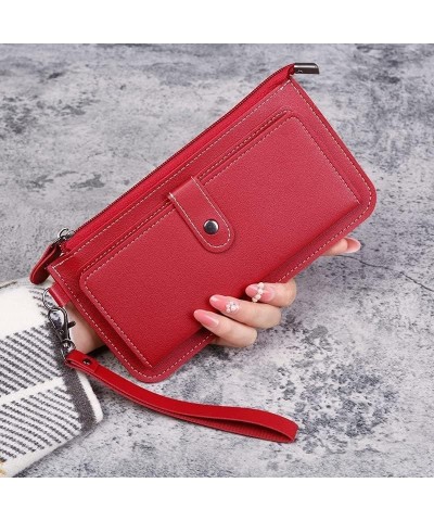 Leather Wallet Pu Leather Women's Wallet Multifunctional Long Zipper Purse Clutch for Girls Ladies Students Large Capacity Co...